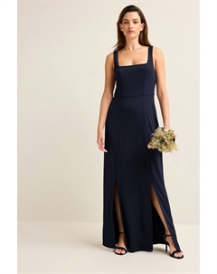 Свадебное платье макси с квадратным вырезом, синий Next