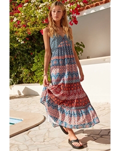 Многослойное летнее платье макси, синий Next