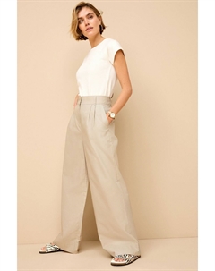 Элегантные широкие брюки из смесового хлопка, серый Next