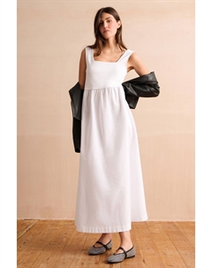 Летнее платье макси из трикотажа с квадратным вырезом, белый Next