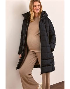 Утепленное пальто для беременных застегивается на молнию, черный Next