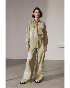 Брюки с вышитым мотивом пальмы, зеленый Next