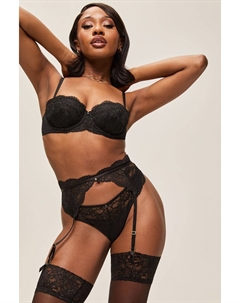 Сексуальный бюстгальтер-балкон из кружева Planet, черный Ann summers