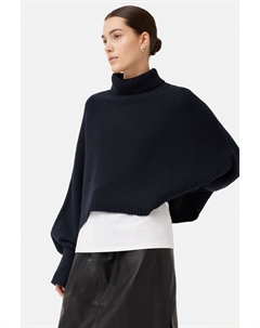 Свитер-Пончо из шерсти мериноса, синий Jigsaw