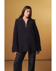 Качественный удлиненный свитер из 100% шерсти застегивается на молнию, синий Next