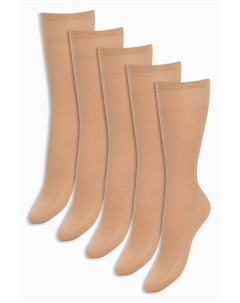 Упаковка из пяти пар носков до колена, белый Next