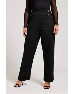 Брюки London на пуговицах, черный Yours