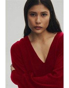 Премиальный свитер из лиоцелла с V-образным вырезом, красный Next