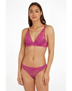 Соблазнительные комфортные кружевные стринги, фиолетовый Calvin klein