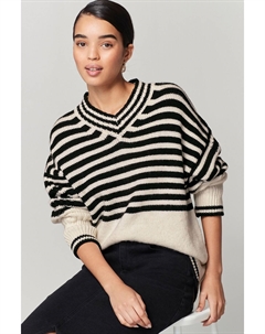 Свитер с высоким V-образным вырезом, черный Next