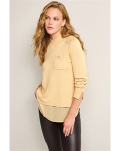 Многослойный свитер с высоким воротником и заклепками, желтый Next