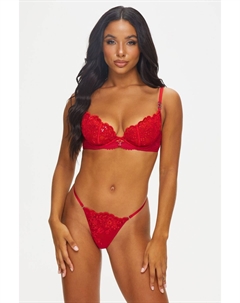 Бюстгальтер без подкладок от Icon с пайетками и глубоким вырезом, красный Ann summers