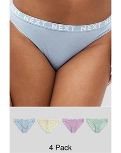 4 пары трусиков с логотипом из высококачественного хлопка, мультиколор Next