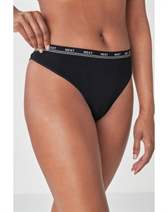 4 пары трусиков с логотипом из высококачественного хлопка, черный Next