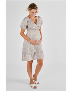 Кремовое платье для беременных с фруктовым принтом, бежевый Jojo maman bébé