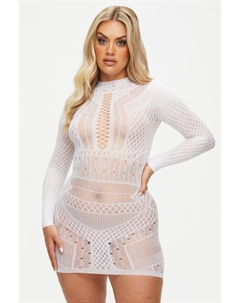 Платье Джанель с драгоценными камнями, белый Ann summers