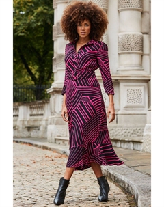 Платье миди с поясом, розовый Sosandar