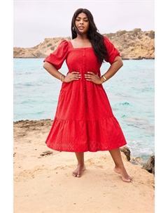 Английское платье-рубашка с застежкой на пуговицы, красный Yours