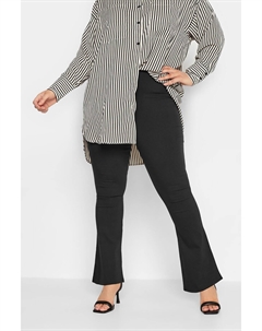 Расклешенные брюки из бенгалиновой ткани без застежки, черный Yours