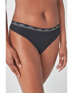 4 пары трусиков с логотипом из высококачественного хлопка, черный Next