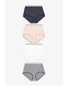 4 пары трусиков с логотипом из высококачественного хлопка, розовый Next