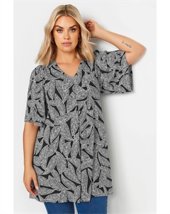 Свободная футболка со складками на рукавах «Ангел», черный Yours