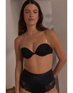 Бюстгальтер без бретелек с прозрачной разглаживающей спинкой, черный Next