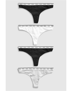 4 пары трусиков с логотипом из высококачественного хлопка, белый Next