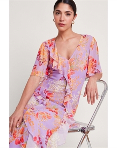 Платье Imogen с рюшами, фиолетовый Monsoon