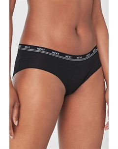 4 пары трусиков с логотипом из высококачественного хлопка, черный Next