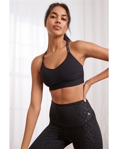 Укороченный спортивный бюстгальтер для тренировок средней интенсивности, черный Next