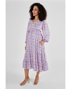 Платье макси для беременных и кормящих с блузонными рукавами, мультиколор Jojo maman bébé