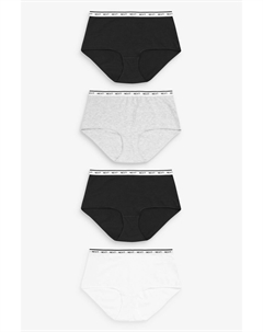 4 пары трусиков с логотипом из высококачественного хлопка, белый Next