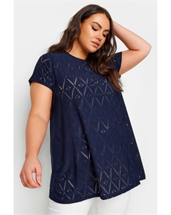 Свинг-Футболка Broderie, синий Yours