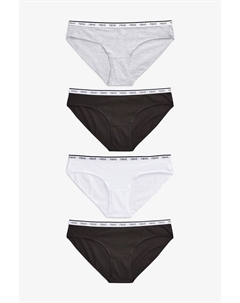 4 пары трусиков с логотипом из высококачественного хлопка, белый Next