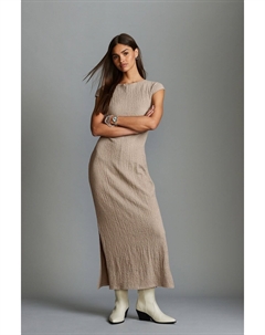 Текстурированное платье-колонна с короткими рукавами из джерси, серый Next