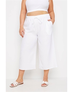 Укороченные брюки льняного цвета, белый Yours