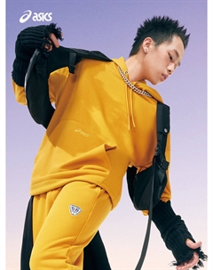 Толстовка спортивная в ретро стиле, желтый Asics