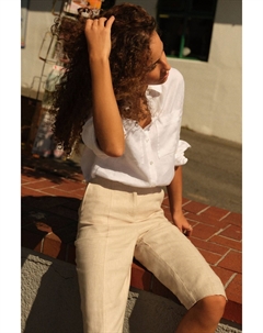 Укороченные капри из смесового льна, бежевый Next