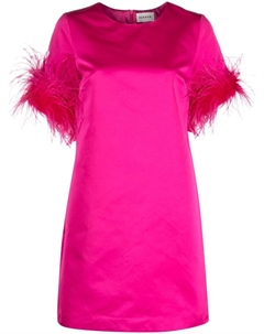 Атласное платье с перьями, розовый Parosh