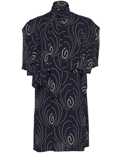 Платье мини с абстрактным принтом, синий Prada