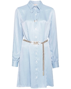 Платье макси в полоску с поясом, синий Michael michael kors