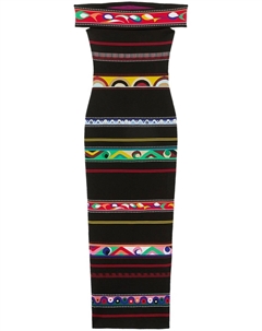 Полосатое платье с открытыми плечами, разноцветный Pucci