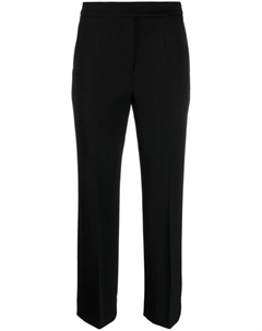 Укороченные шерстяные брюки строгого кроя, черный Tory burch