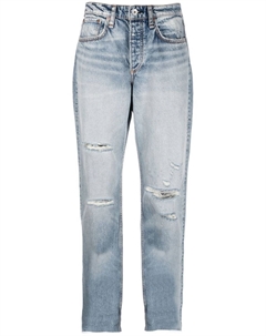Укороченные джинсы с эффектом потертости, синий Rag & bone