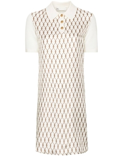 Трикотажное платье с принтом Knot, нейтральный цвет Tory burch