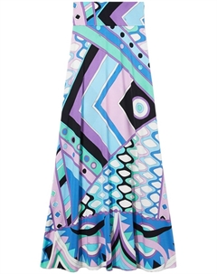 Юбка макси А-силуэта с принтом Vivara, синий Pucci
