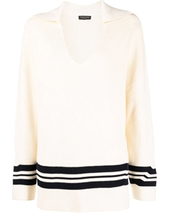 Джемпер оверсайз с отделкой в полоску, нейтральный цвет Rag & bone