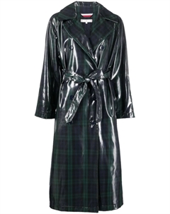 Тренч в клетку тартан, зеленый Tommy hilfiger