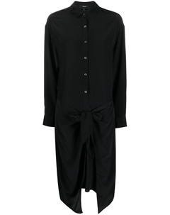 Платье-рубашка Sarong с драпировкой, черный Theory